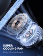 Cooling Fan Magnetic Wireless Car Charger Mount-Black - Image 7