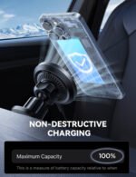 Cooling Fan Magnetic Wireless Car Charger Mount-Black - Image 5