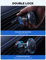 Cooling Fan Magnetic Wireless Car Charger Mount-Black - Image 3