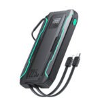 JR-L017 22.5W Power Bank with Dual Cables 10000mAh-Black With USB.A to Type.C 0.25m Cable-Black
