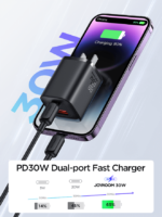 JR-TCF08UK Speed Series PD 30W Dual-Port (A+C) Charger-Black (UK) - Image 7
