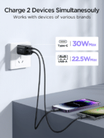 JR-TCF08UK Speed Series PD 30W Dual-Port (A+C) Charger-Black (UK) - Image 6