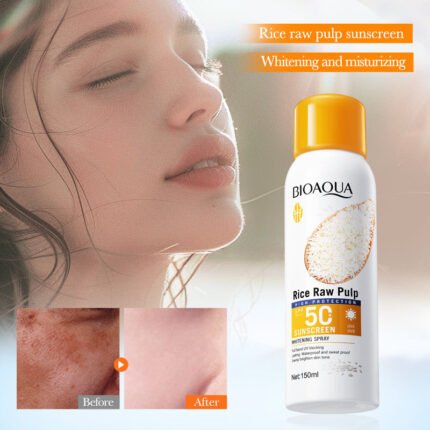 BIOAOUA Rice Pulp Whitening Sunscreen Spray SPF50+ PA+++ 150ml